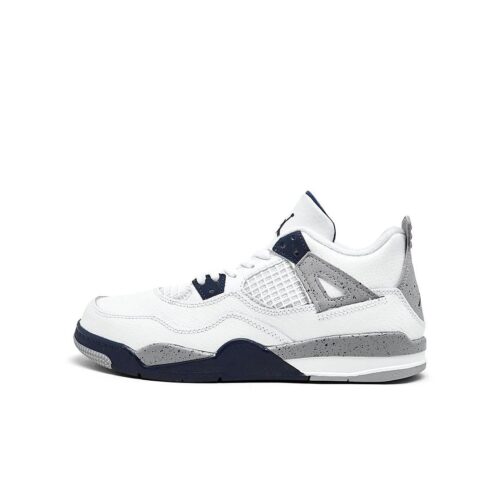 Little Kids Jordan 4 Retro Midnight Navy White/Midnight Navy (Bq7669 140)