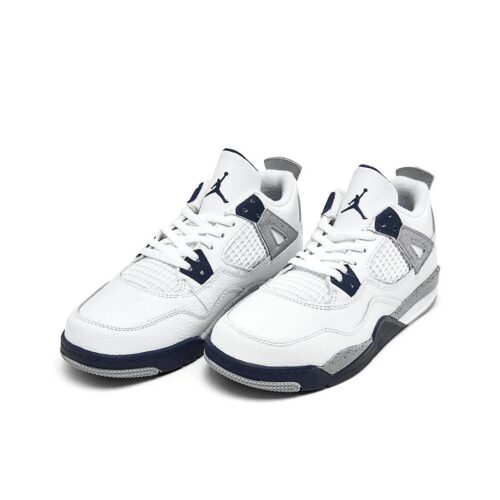 Little Kids Jordan 4 Retro Midnight Navy White/Midnight Navy (Bq7669 140)