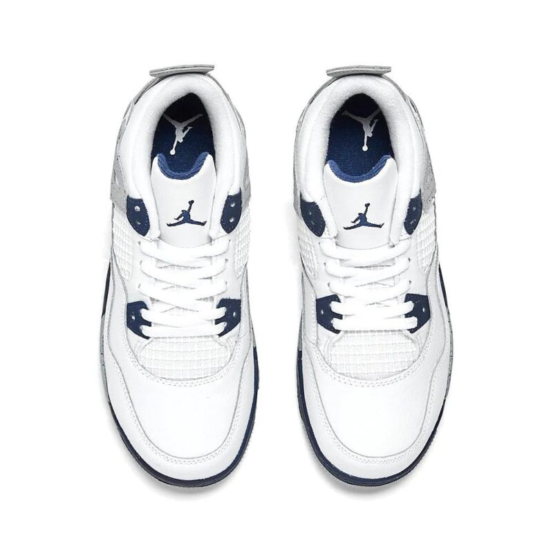 Little Kids Jordan 4 Retro Midnight Navy White/Midnight Navy (Bq7669 140)