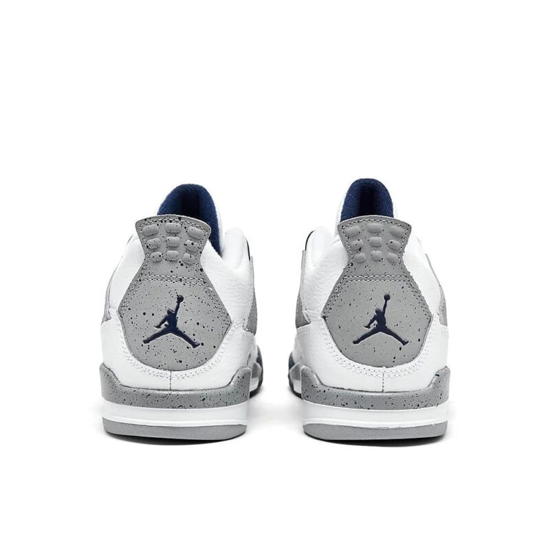 Little Kids Jordan 4 Retro Midnight Navy White/Midnight Navy (Bq7669 140)