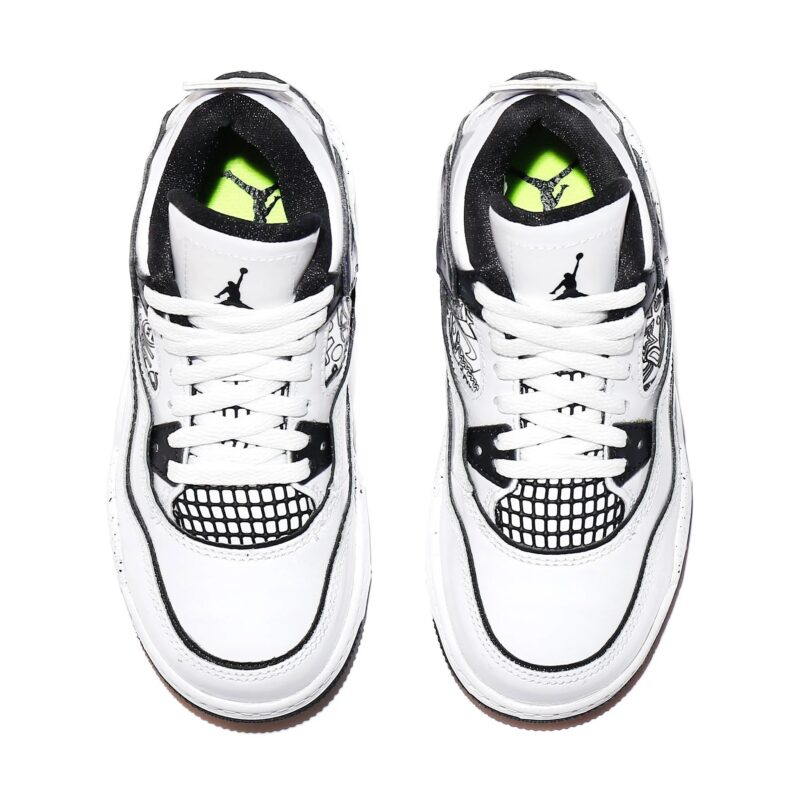 Little Kids Jordan 4 Retro Se Diy White/Black-Volt (Dc4100 100)