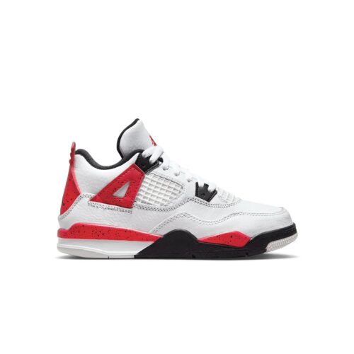 Little Kids Jordan 4 Retro White/Fire Red-Black (Bq7669 161)