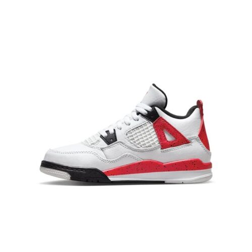 Little Kids Jordan 4 Retro White/Fire Red-Black (Bq7669 161)