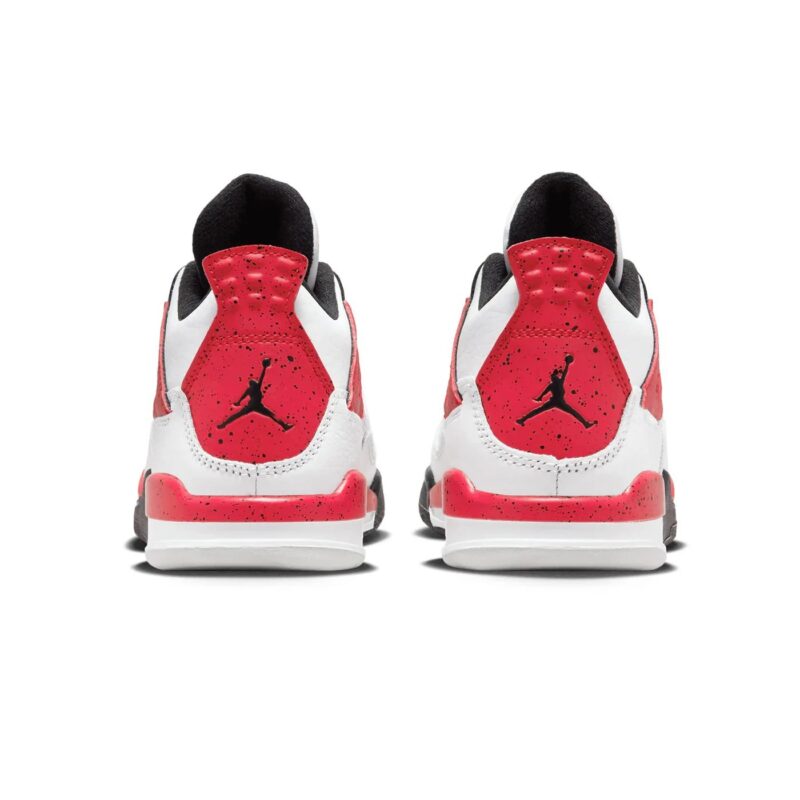 Little Kids Jordan 4 Retro White/Fire Red-Black (Bq7669 161)