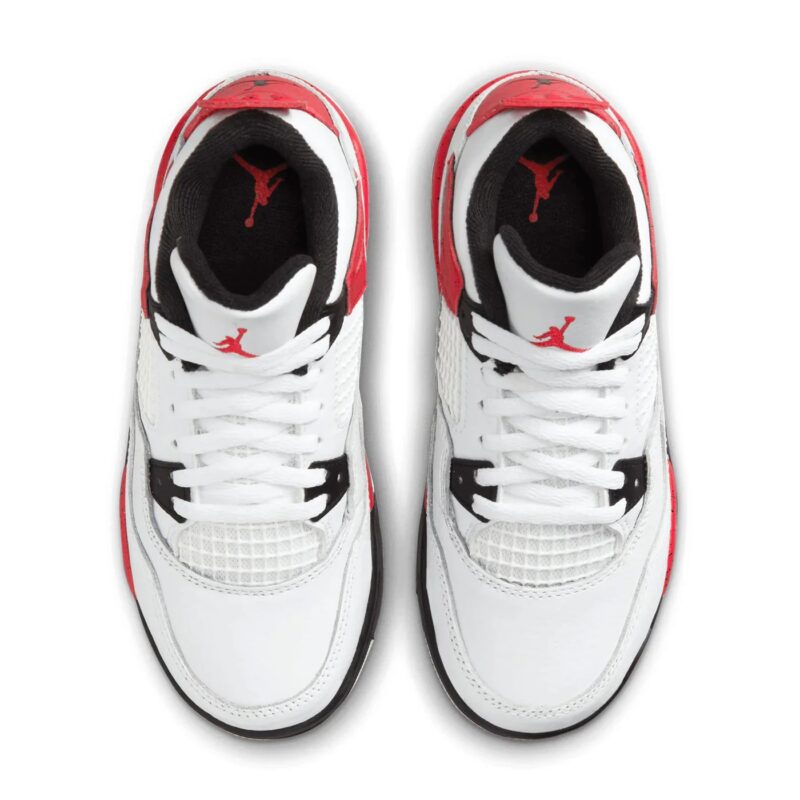 Little Kids Jordan 4 Retro White/Fire Red-Black (Bq7669 161)