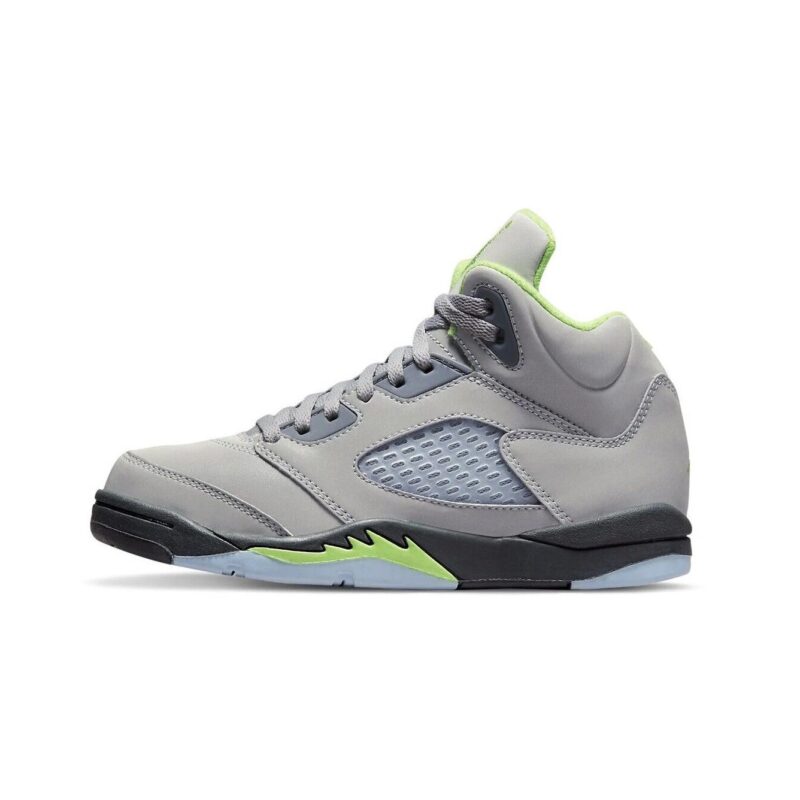 Little Kids Jordan 5 Retro Green Bean Sil/Green Bean-Flint Grey (Dq3735 003)