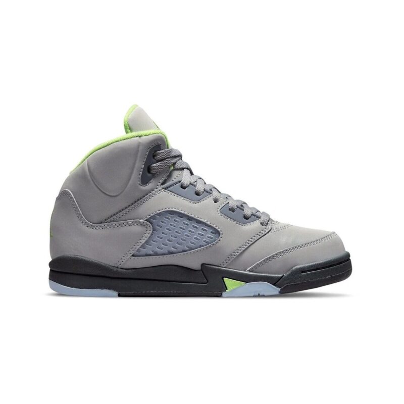 Little Kids Jordan 5 Retro Green Bean Sil/Green Bean-Flint Grey (Dq3735 003)