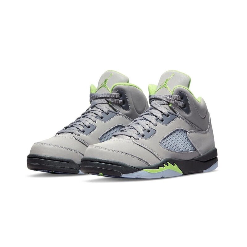 Little Kids Jordan 5 Retro Green Bean Sil/Green Bean-Flint Grey (Dq3735 003)