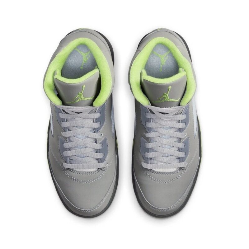 Little Kids Jordan 5 Retro Green Bean Sil/Green Bean-Flint Grey (Dq3735 003)