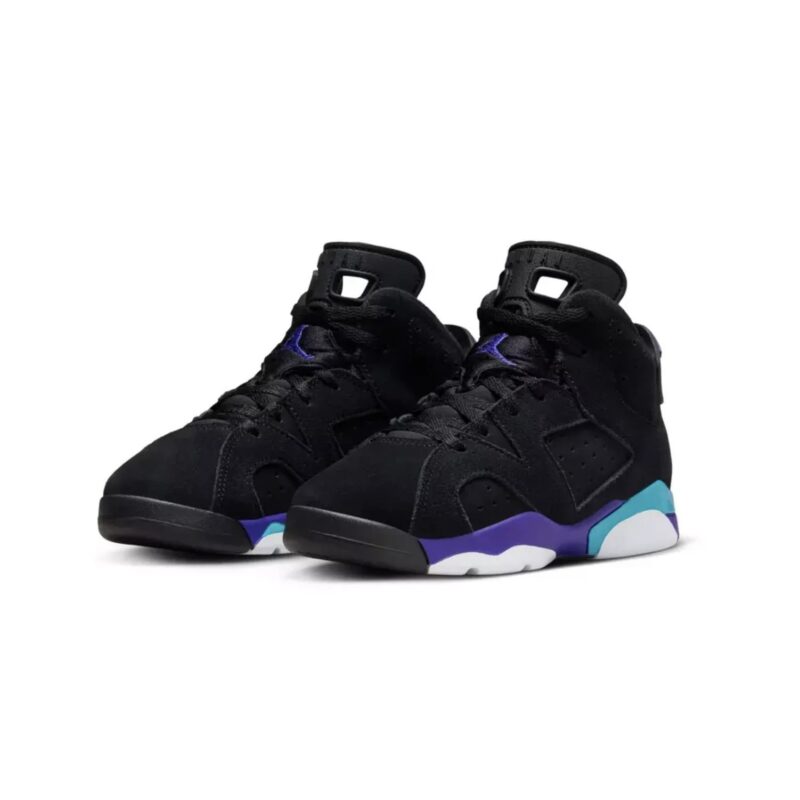 Little Kids Jordan 6 Retro Aqua Black/Bright Concord-Aquatone (Dv3605 004)