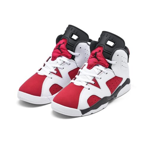 Little Kids Jordan 6 Retro Carmine White/Carmine-Black (384666 106)