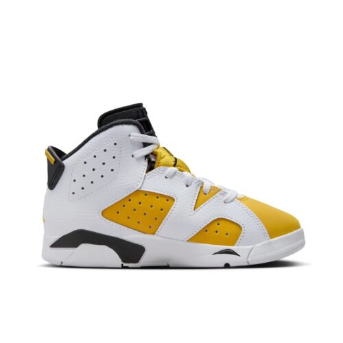 Little Kids Jordan 6 Retro White/Yellow Ochre-Black (Dv3605 170)