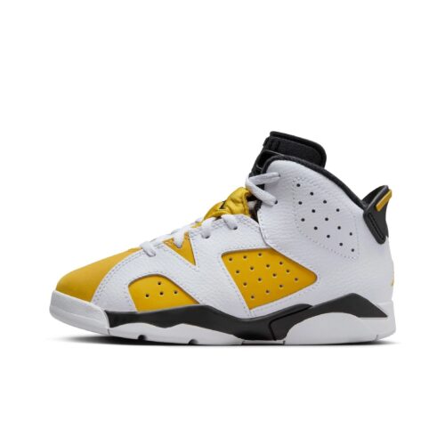 Little Kids Jordan 6 Retro White/Yellow Ochre-Black (Dv3605 170)