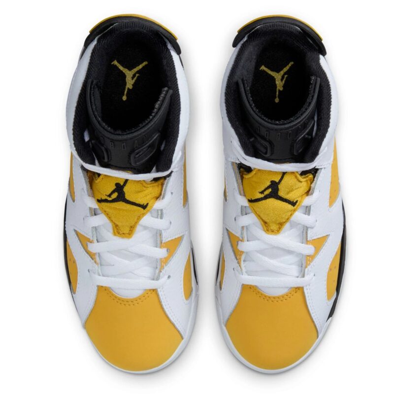 Little Kids Jordan 6 Retro White/Yellow Ochre-Black (Dv3605 170)