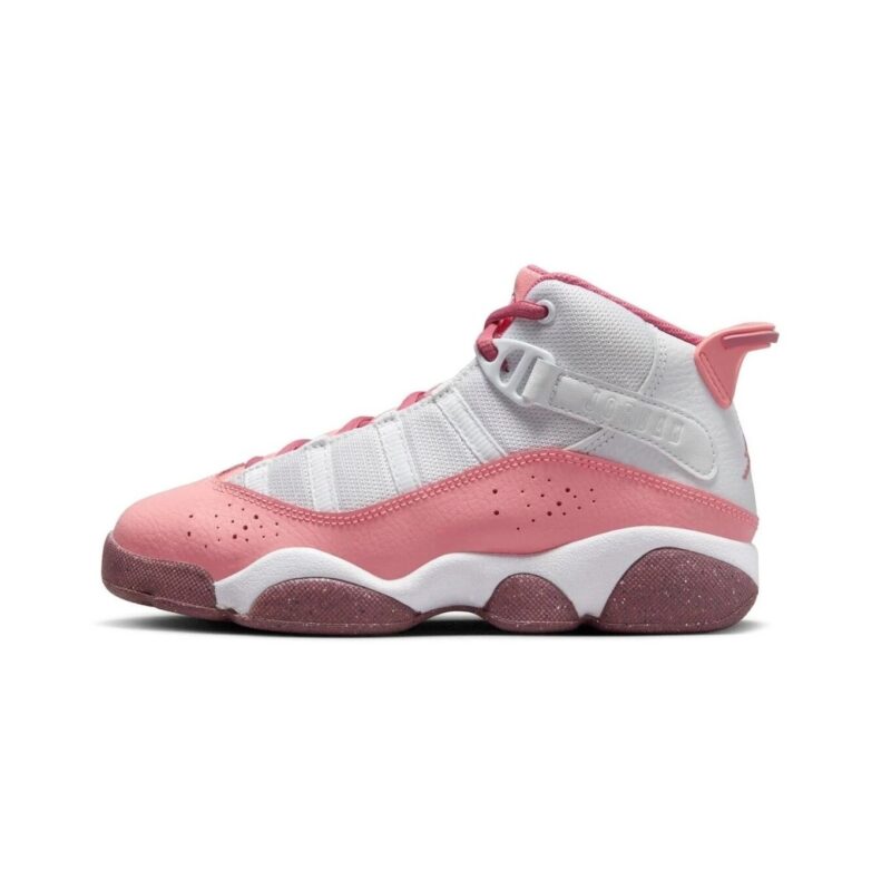 Little Kids Jordan 6 Rings Coral Chalk/Desert Berry-White (323432 616)