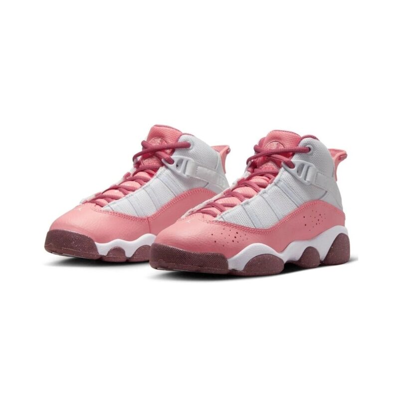 Little Kids Jordan 6 Rings Coral Chalk/Desert Berry-White (323432 616)