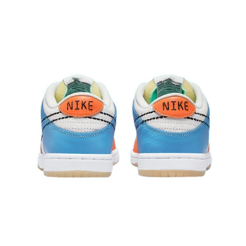 Little Kids Nike Dunk Low White/Black-Safety Orange (Dx3364 100)