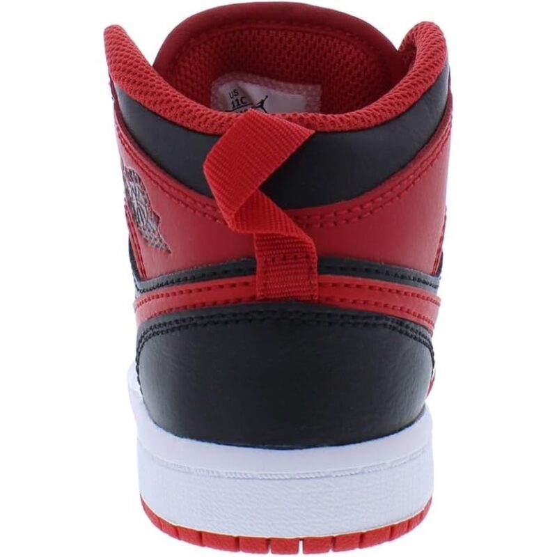 Little Kidsjordan 1 Mid Alternate Bred Black/Fire Red-White (Dq8424 060)