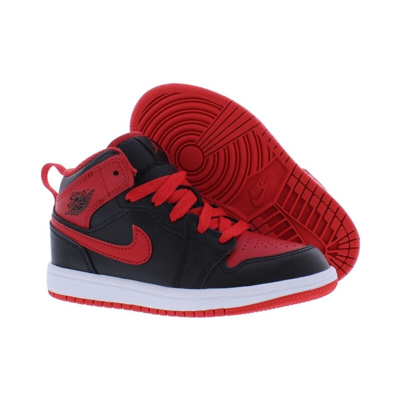 Little Kidsjordan 1 Mid Alternate Bred Black/Fire Red-White (Dq8424 060)