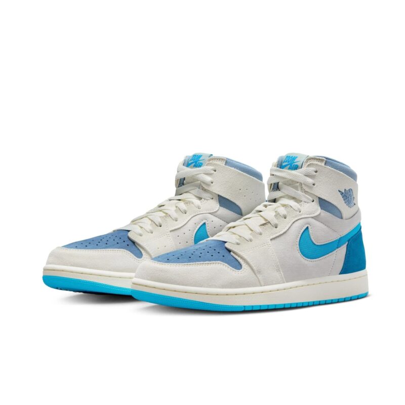 Mens Jordan 1 High Zoom Air Cmft 2 Sail/Dk Powder Blue-Blue Grey (Dv1307 104)