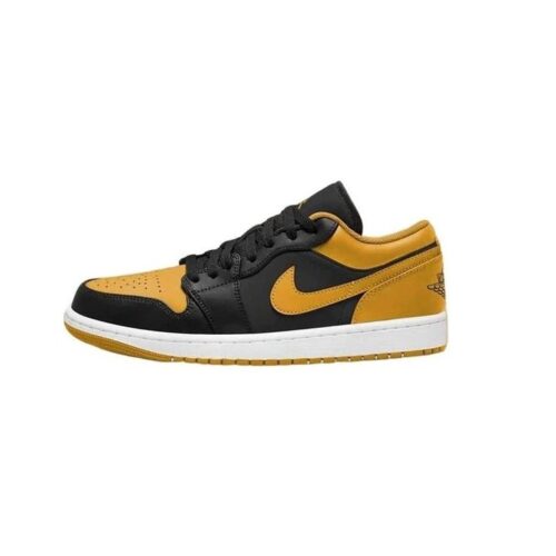 Mens Jordan 1 Low Black/Yellow Ochre-White (553558 072)