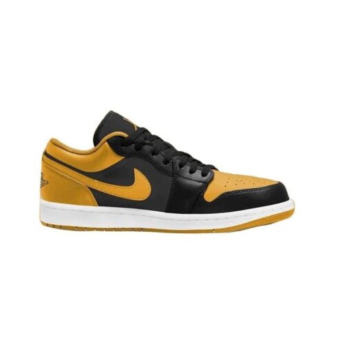 Mens Jordan 1 Low Black/Yellow Ochre-White (553558 072)