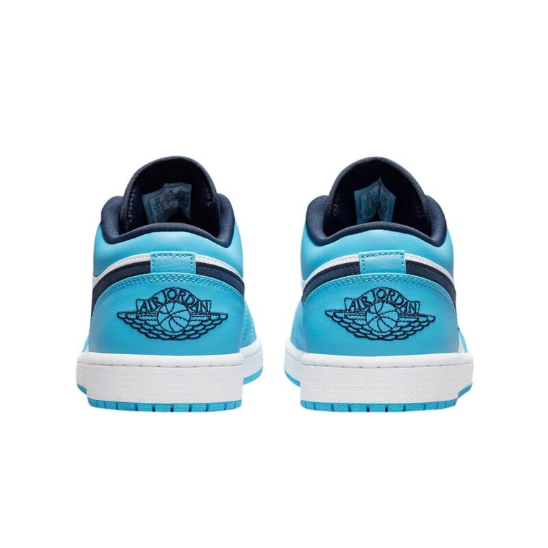 Mens Jordan 1 Low Unc White/Dk Powder Blue-Obsidian (553558 144)