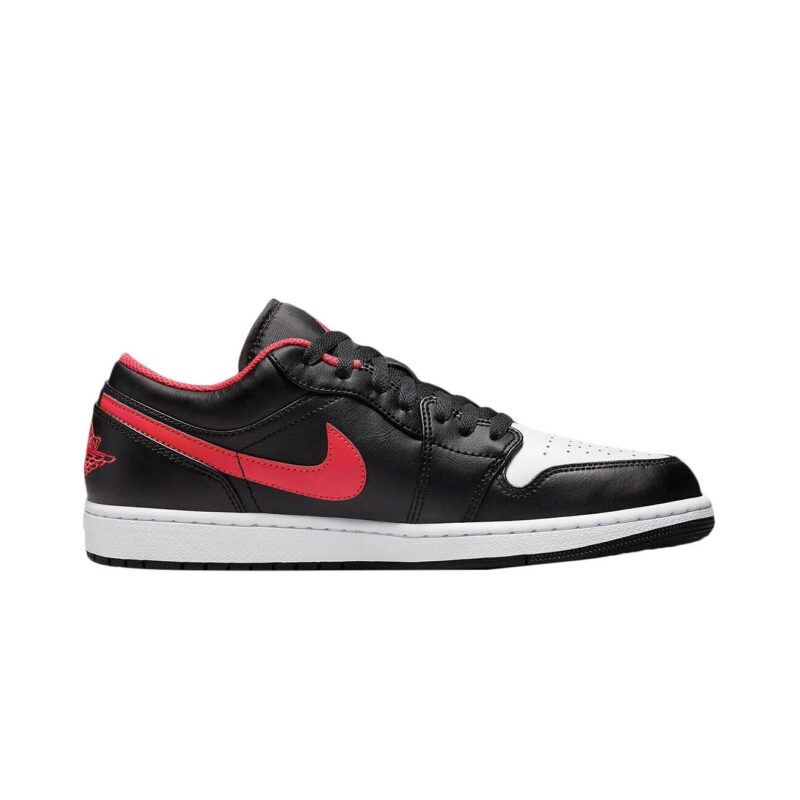 Mens Jordan 1 Low White Toe Black/Fire Red-White (553558 063)