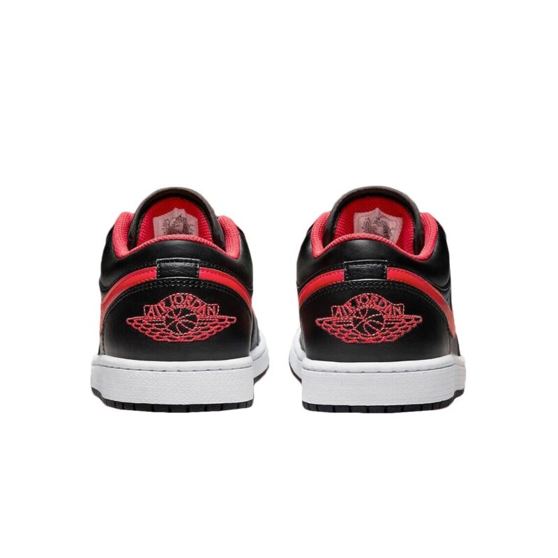 Mens Jordan 1 Low White Toe Black/Fire Red-White (553558 063)