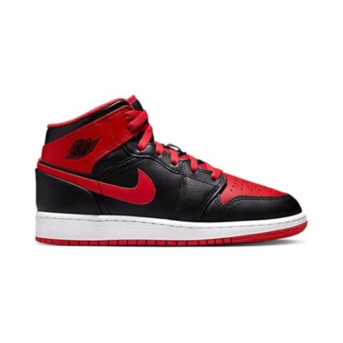 Mens Jordan 1 Mid Alternate Bred Black/Fire Red/White (Dq8426 060)