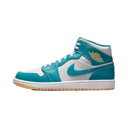 Mens Jordan 1 Mid Aquatone/Celestial Gold-White (Dq8426 400)