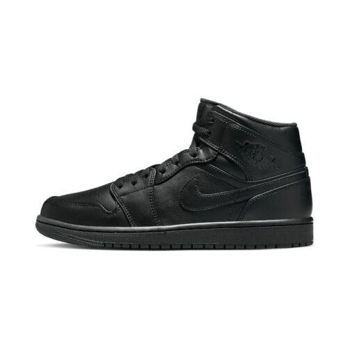 Mens Jordan 1 Mid Black/Black-Black (554724 093)