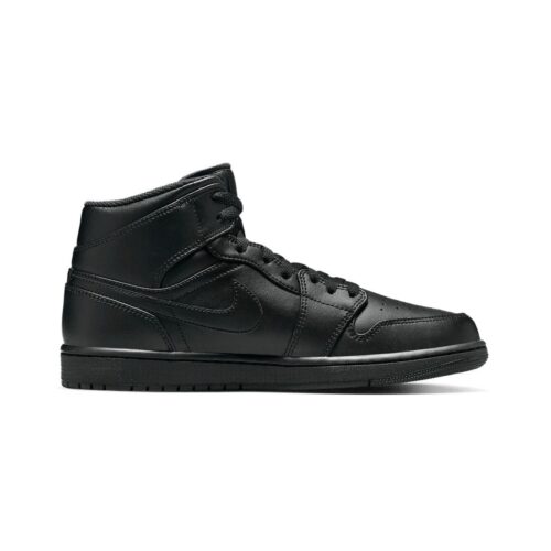 Mens Jordan 1 Mid Black/Black-Black (554724 093)