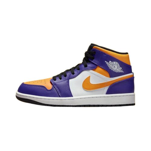 Mens Jordan 1 Mid Dark Concord/Taxi-White-Black (Dq8426 517)