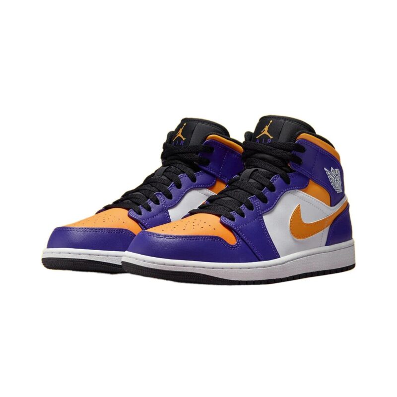 Mens Jordan 1 Mid Dark Concord/Taxi-White-Black (Dq8426 517)