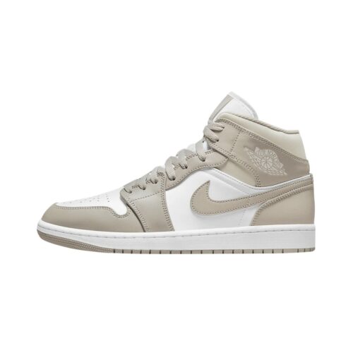 Mens Jordan 1 Mid Linen College Grey/Light Bone-White (554724 082)