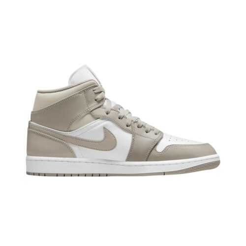 Mens Jordan 1 Mid Linen College Grey/Light Bone-White (554724 082)