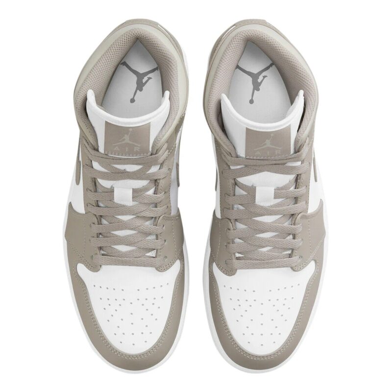 Mens Jordan 1 Mid Linen College Grey/Light Bone-White (554724 082)