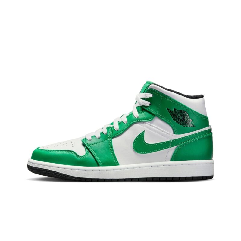 Mens Jordan 1 Mid Lucky Green/Black-White (Dq8426 301)