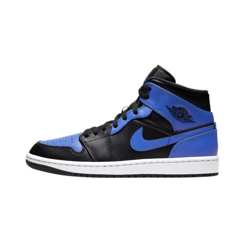 Mens Jordan 1 Mid Royal Black/Hyper Royal-White (554724 077)