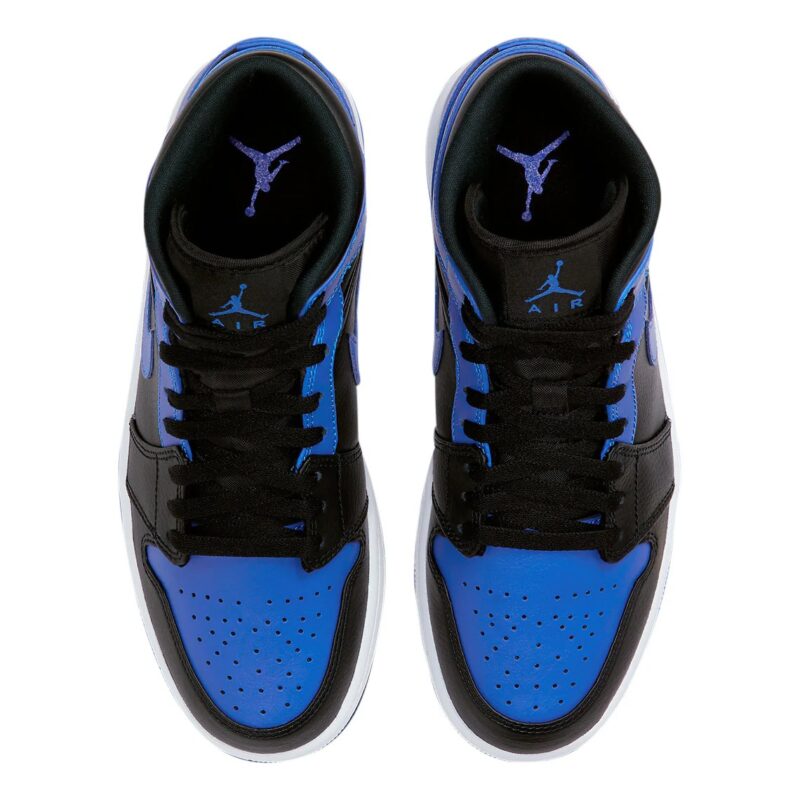 Mens Jordan 1 Mid Royal Black/Hyper Royal-White (554724 077)