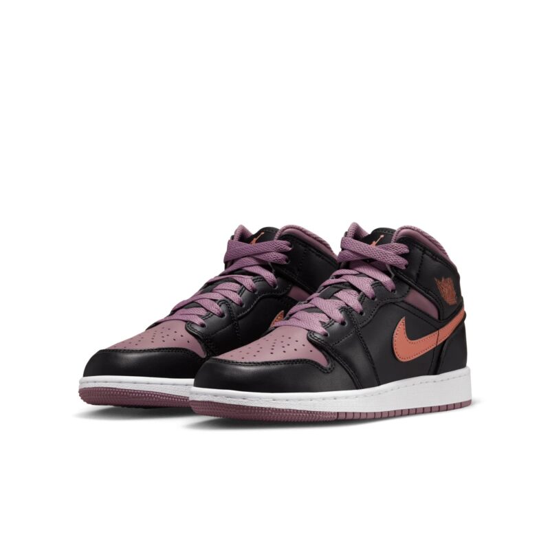 Mens Jordan 1 Mid Se Black/Sky J Orange-Sky J Mauve (Fb9911 008)