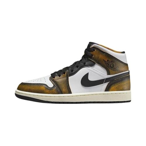 Mens Jordan 1 Mid Se Black/Taxi-White-Sail (Dq8417 071)