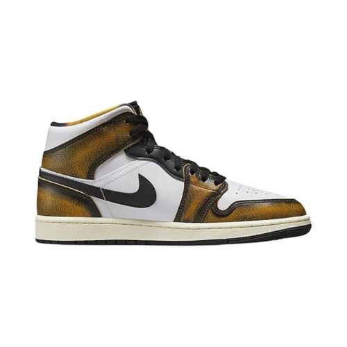 Mens Jordan 1 Mid Se Black/Taxi-White-Sail (Dq8417 071)