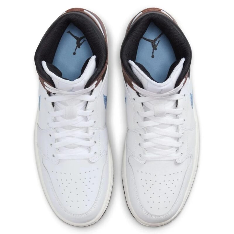 Mens Jordan 1 Mid Se White/Blue Grey-Black-Sail (Fq7831 142)