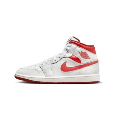 Mens Jordan 1 Mid Se White/Lobster-Dune Red-Sail (Fj3458 160)