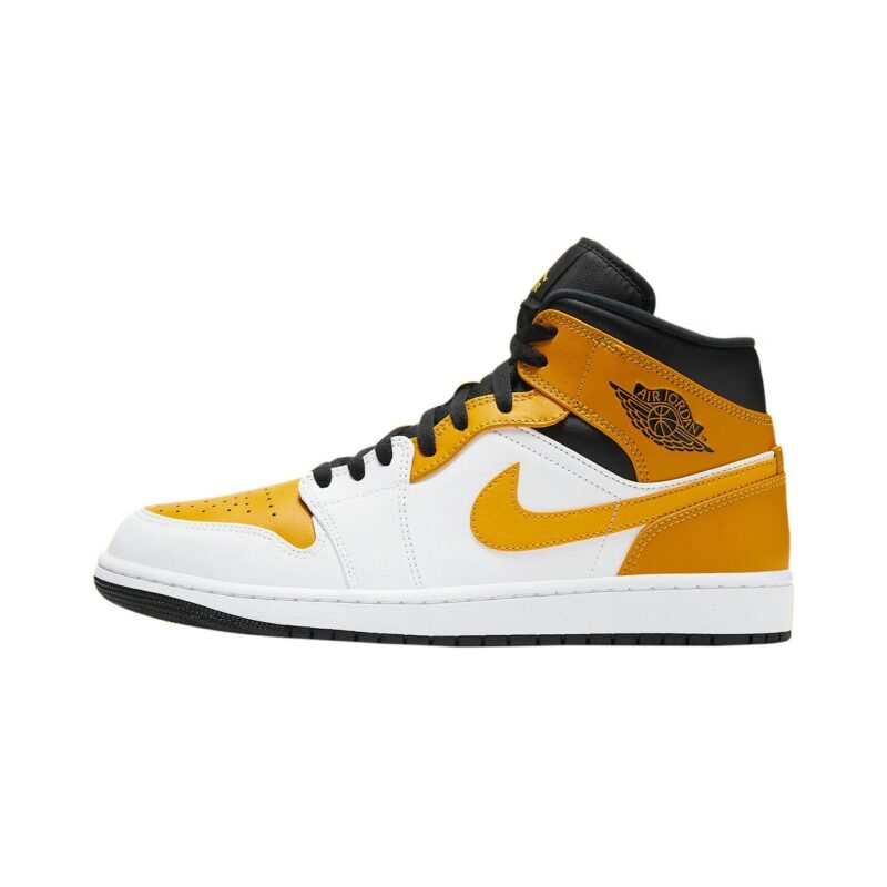 Mens Jordan 1 Mid University Gold White/Univ Gold-Black (554724 170)