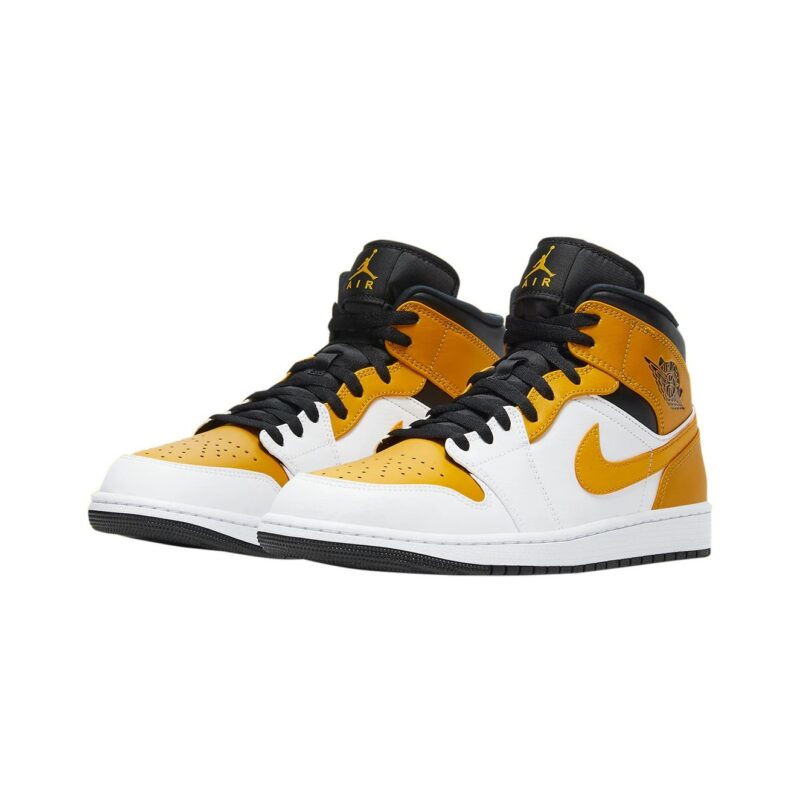 Mens Jordan 1 Mid University Gold White/Univ Gold-Black (554724 170)