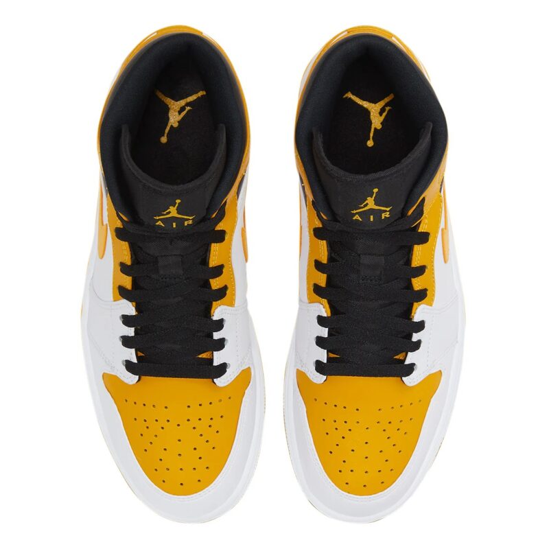 Mens Jordan 1 Mid University Gold White/Univ Gold-Black (554724 170)