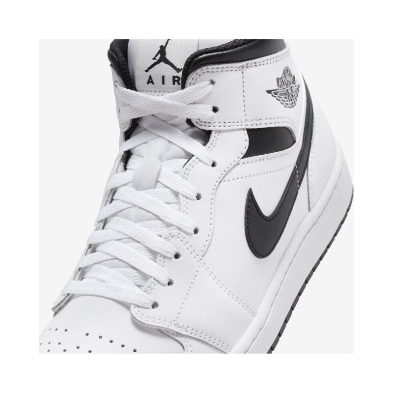 Mens Jordan 1 Mid White/Black-White-Black (Dq8426 132)